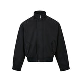 Simple casual raglan jacket with stand-up collar